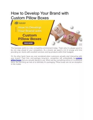 How to Develop Your Brand with Custom Pillow Boxes