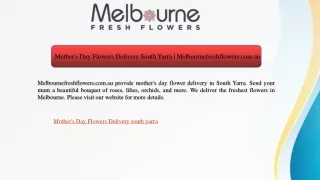 Mother's Day Flowers Delivery South Yarra | Melbournefreshflowers.com.au