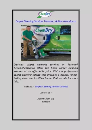 Carpet Cleaning Services Toronto  Action.chemdry.ca