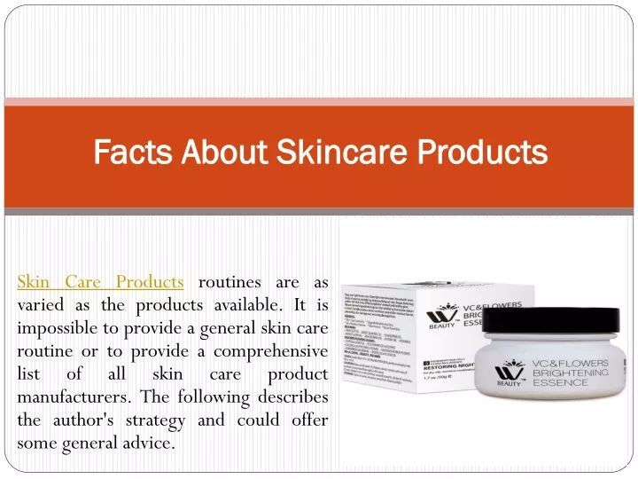 PPT - Facts About Skincare Products PowerPoint Presentation, free 