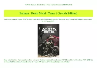 EPUB$ Batman - Death Metal - Tome 1 (French Edition) EBOOK #pdf