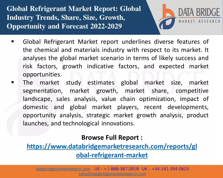 global refrigerant market report global industry