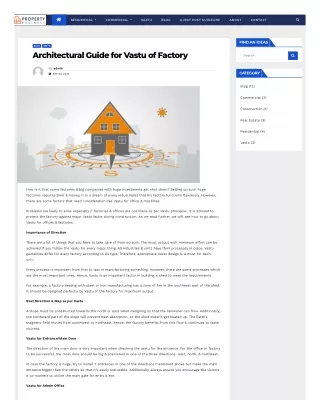 Architectural Guide for Vastu of Factory