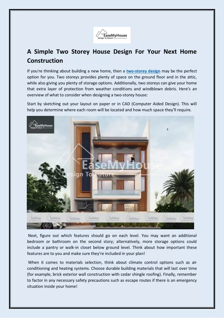 a simple two storey house design for your next
