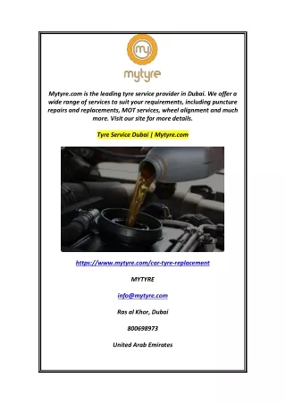 mytyre com is the leading tyre service provider
