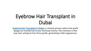Eyebrow Hair Transplant in Dubai