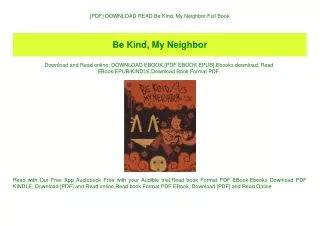[PDF] DOWNLOAD READ Be Kind  My Neighbor Full Book