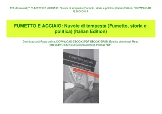 Pdf [download]^^ FUMETTO E ACCIAIO Nuvole di tempesta (Fumetto  storia e politica) (Italian Edition) ^DOWNLOAD E.B.O.O.K