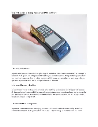 top 10 benefits of using restaurant pos software