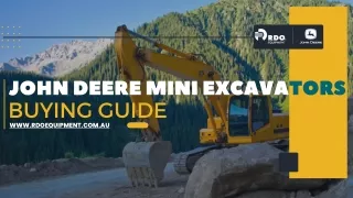 John Deere Mini Excavators Buying Guide