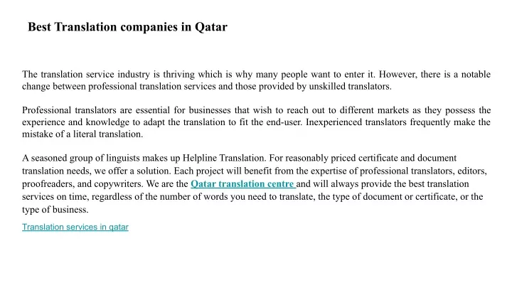 best translation companies in qatar