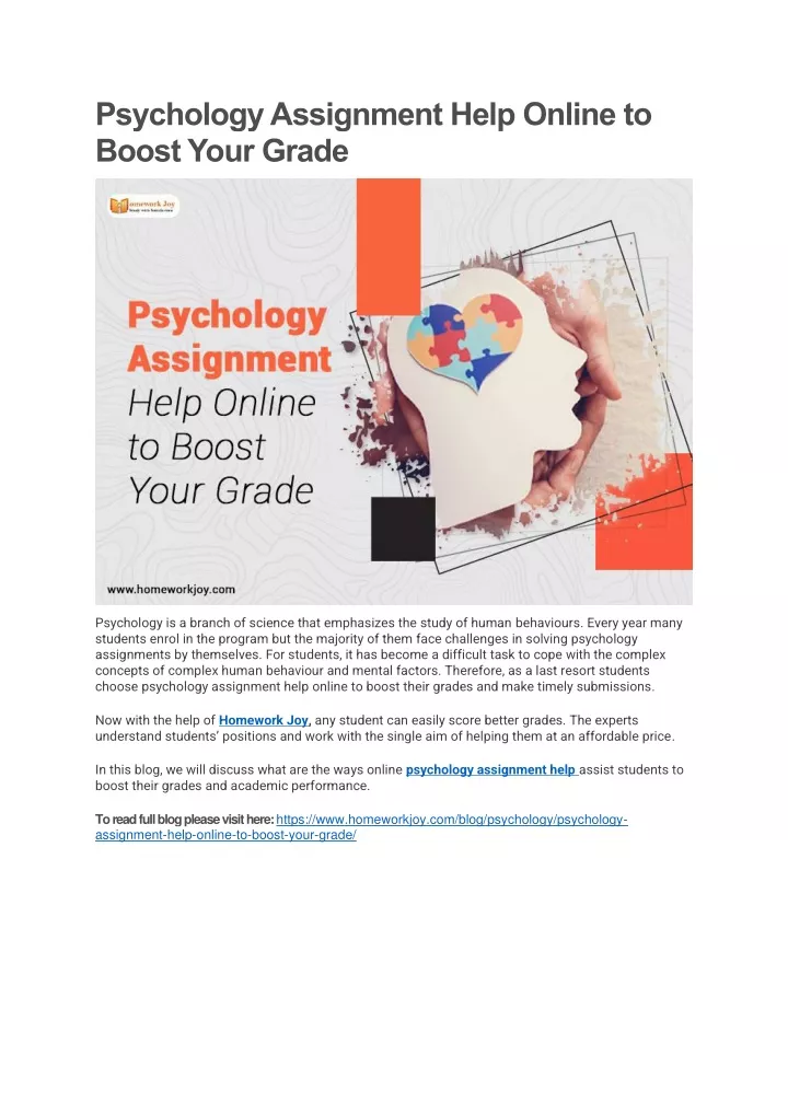 psychology assignment help online to boost your