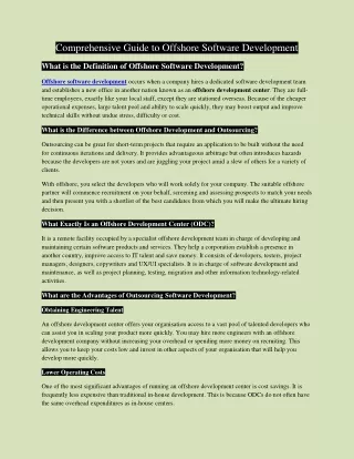 comprehensive guide to offshore software