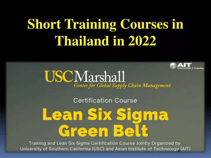 short training courses in thailand in 2022