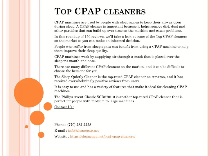 top cpap cleaners