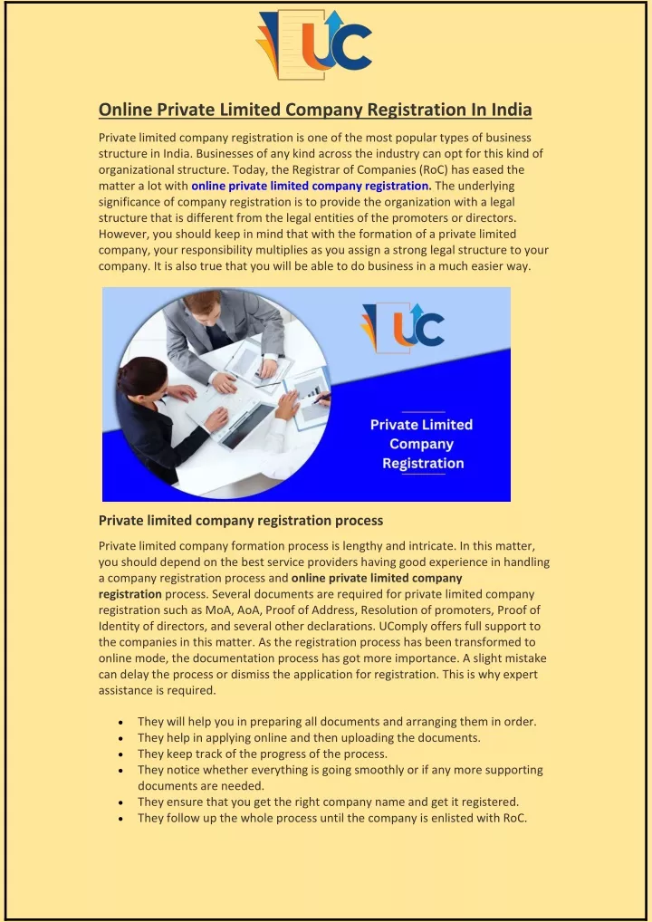 online private limited company registration