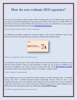 How do you evaluate SEO agencies?