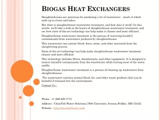 biogas heat exchangers