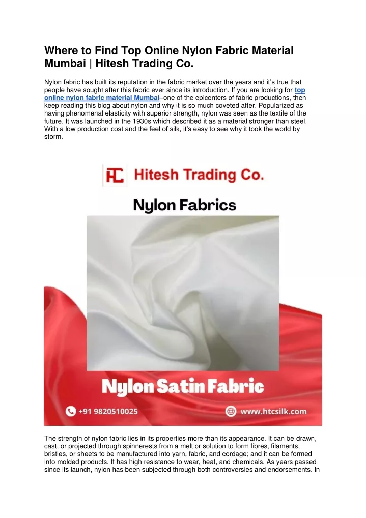 where to find top online nylon fabric material