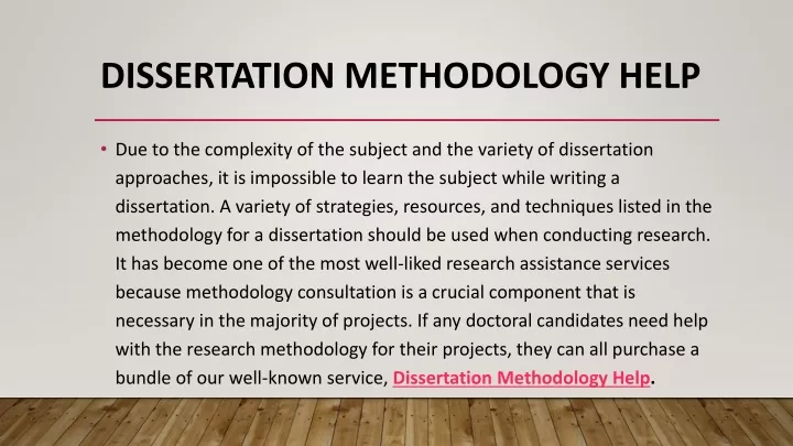 dissertation methodology help