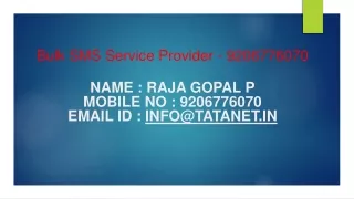 Bulk SMS Service Provider  @ 9206776070 _Bangalore, Kolkata,