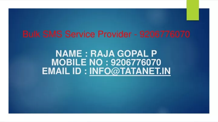 bulk sms service provider 9206776070