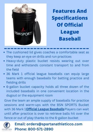 features and specifications of official league