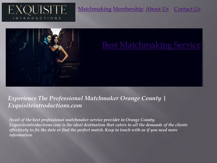 matchmaking membership about us contact us