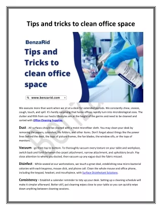 Tips and tricks to clean office space