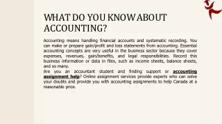 w h a t d o y o u k n o w a b o u t accounting