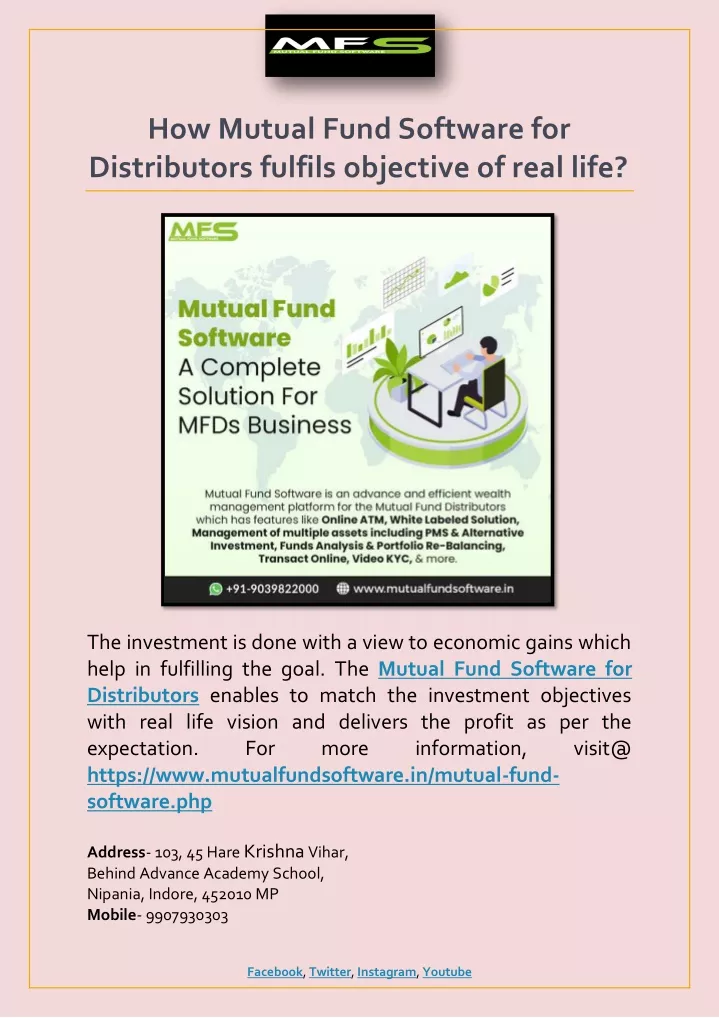 how mutual fund software for distributors fulfils