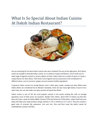 What Is So Special About Indian Cuisine At Daksh Indian Restaurant.docx