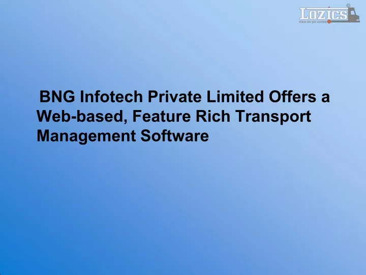 bng infotech private limited offers a web based