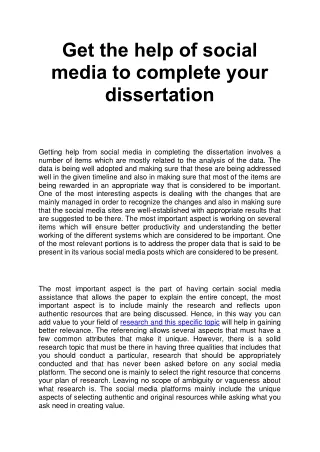 get the help of social media to complete your
