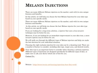 melanin injections
