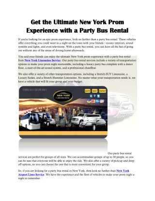 Prom Transportation New York