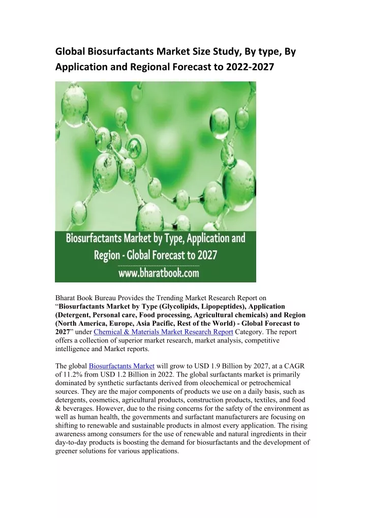 PPT - Global Biosurfactants Market Research Report 2022-2027 PowerPoint ...