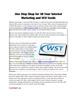 Web Design And Seo Company India