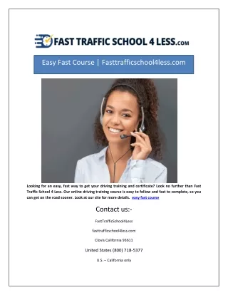 easy fast course fasttrafficschool4less com