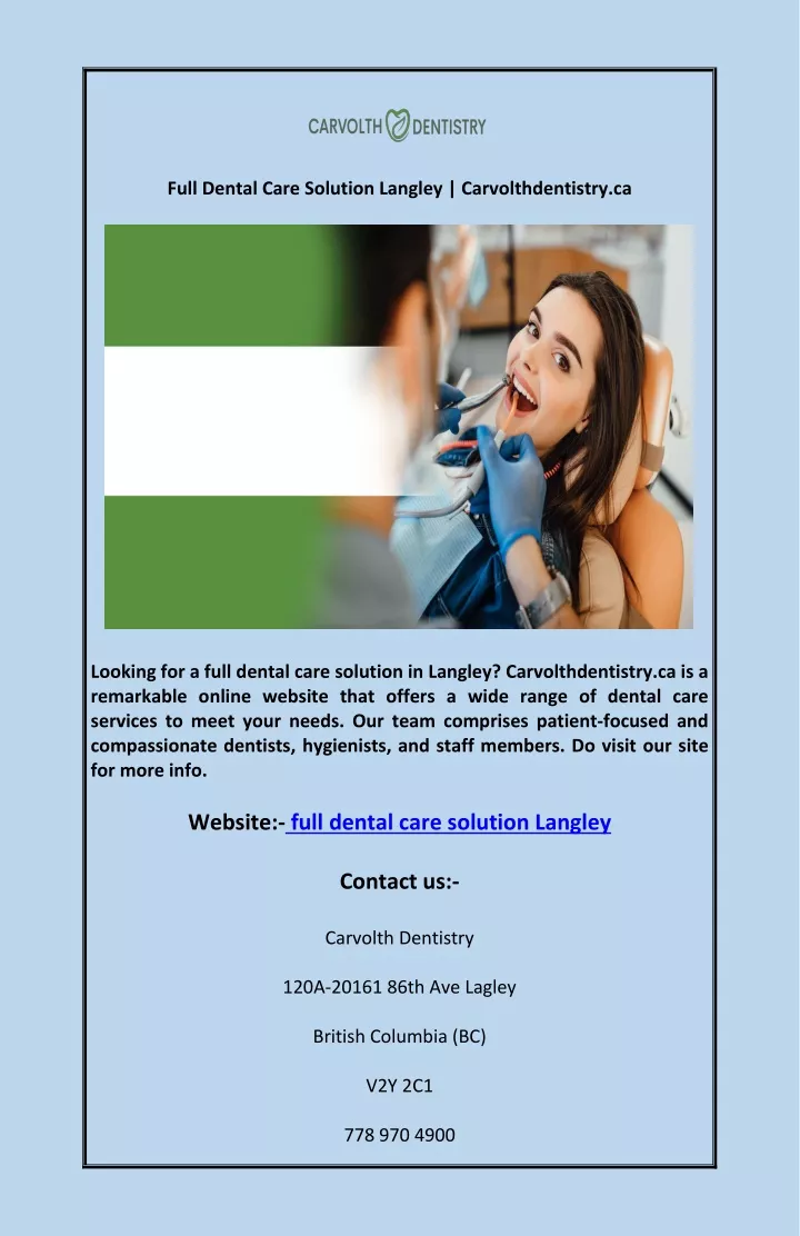 full dental care solution langley