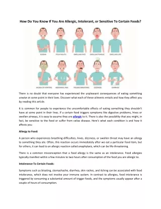 how do you know if you are allergic intolerant