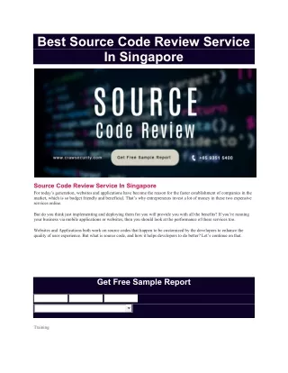 best source code review service in singapore