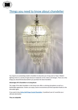 things you need to know about chandelier