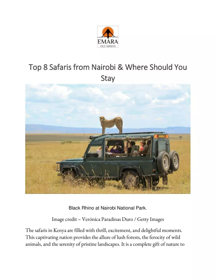 top 8 safaris from nairobi where should