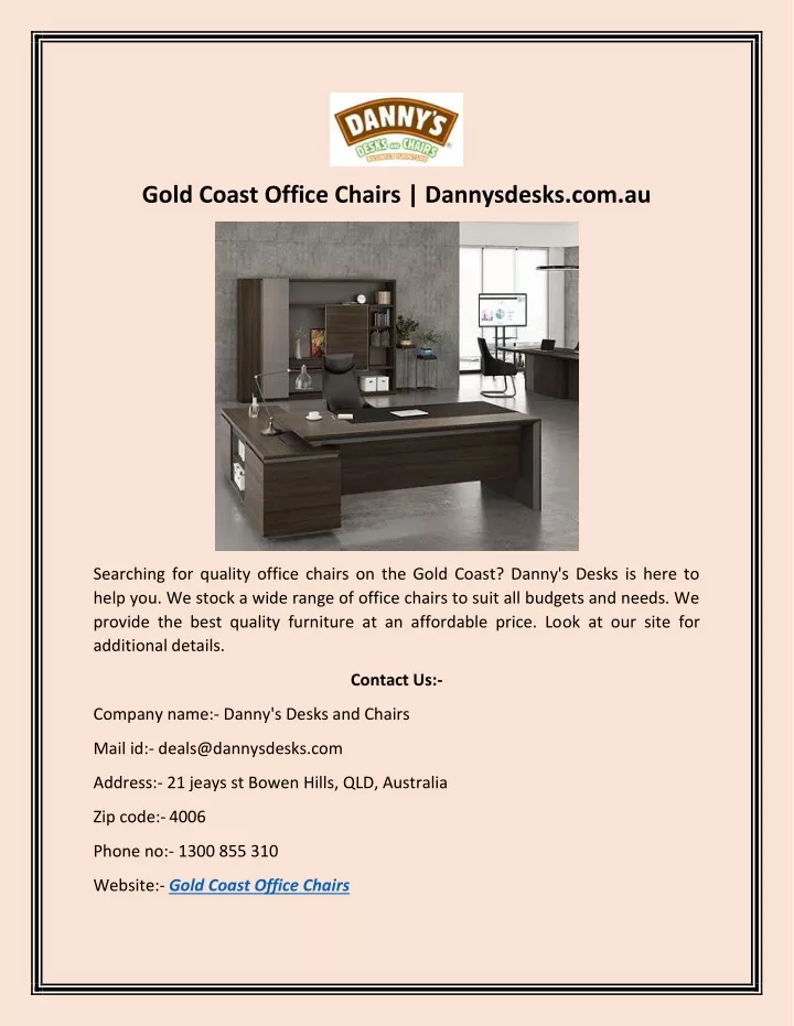 gold coast office chairs dannysdesks com au