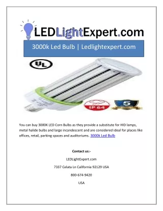 3000k led bulb ledlightexpert com
