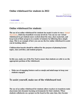 online whiteboard for students in 2022
