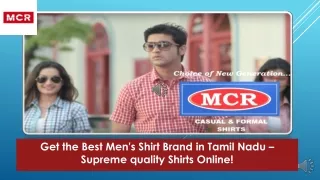 Get the Best Men's Shirt Brand in Tamil Nadu – Supreme quality Shirts Online!