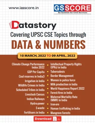 Data Story For UPSC CSE- 10 March To 9 April, 2022