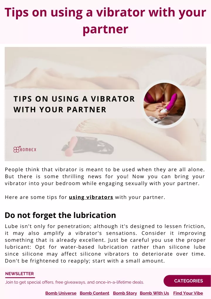 tips on using a vibrator with your partner